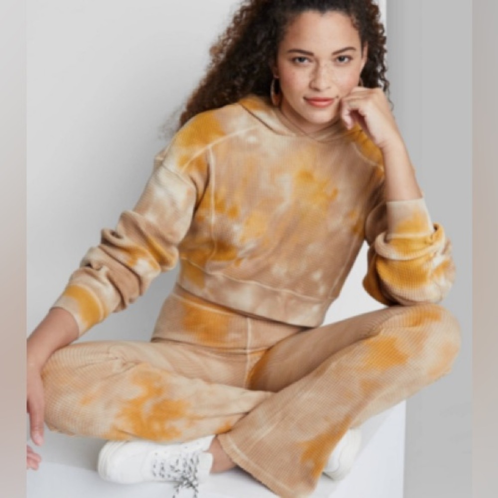Wild Fable Cropped WaffleKnit Hoodie